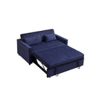 Convertible Corduroy Sofa with Adjustable Backrest and Storage Pocket