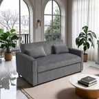 Convertible Corduroy Sofa with Adjustable Backrest and Storage Pocket