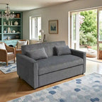 Convertible Corduroy Sofa with Adjustable Backrest and Storage Pocket