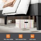 Queen Size Linen Upholstered Platform Bed with Adjustable Headboard and Wood Slat Support