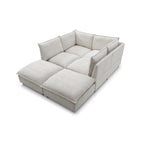 6-Seat Modular Sectional Sofa with Convertible Ottoman