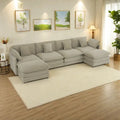 6-Piece Corduroy Modular Sectional Sofa with Side Storage Pockets