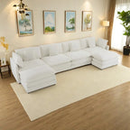 6-Piece Corduroy Modular Sectional Sofa with Side Storage Pockets