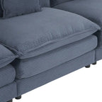 6-Piece Corduroy Modular Sectional Sofa with Side Storage Pockets