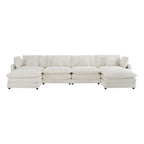 6-Piece Corduroy Modular Sectional Sofa with Side Storage Pockets