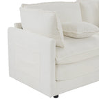 6-Piece Corduroy Modular Sectional Sofa with Side Storage Pockets
