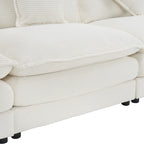 6-Piece Corduroy Modular Sectional Sofa with Side Storage Pockets