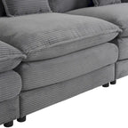 6-Piece Corduroy Modular Sectional Sofa with Side Storage Pockets