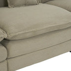 6-Piece Corduroy Modular Sectional Sofa with Side Storage Pockets