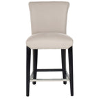23-Inch Counter Stool with Faux Leather Upholstery and Curved Back
