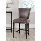 23-Inch Counter Stool with Faux Leather Upholstery and Curved Back