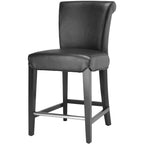 23-Inch Counter Stool with Faux Leather Upholstery and Curved Back