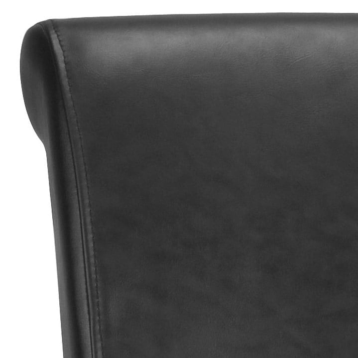 23-Inch Counter Stool with Faux Leather Upholstery and Curved Back