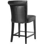 23-Inch Counter Stool with Faux Leather Upholstery and Curved Back
