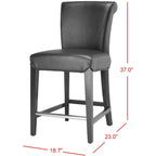23-Inch Counter Stool with Faux Leather Upholstery and Curved Back