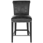 23-Inch Counter Stool with Faux Leather Upholstery and Curved Back