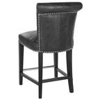 23-Inch Counter Stool with Faux Leather Upholstery and Curved Back