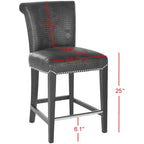 23-Inch Counter Stool with Faux Leather Upholstery and Curved Back
