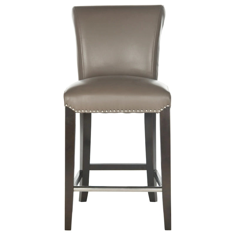 23-Inch Counter Stool with Faux Leather Upholstery and Curved Back