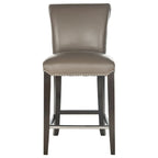 23-Inch Counter Stool with Faux Leather Upholstery and Curved Back