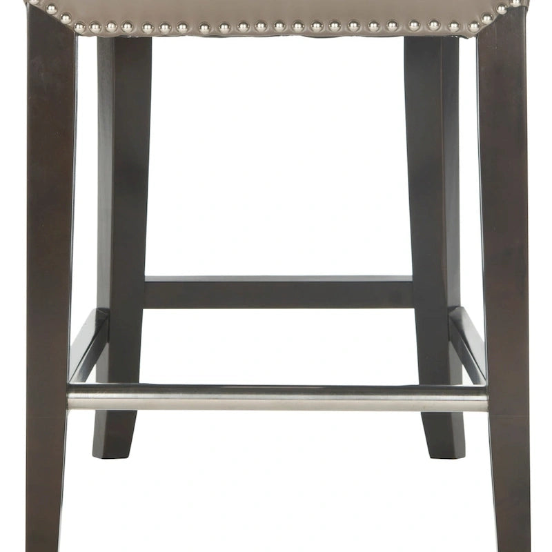 23-Inch Counter Stool with Faux Leather Upholstery and Curved Back