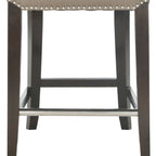 23-Inch Counter Stool with Faux Leather Upholstery and Curved Back