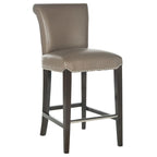 23-Inch Counter Stool with Faux Leather Upholstery and Curved Back