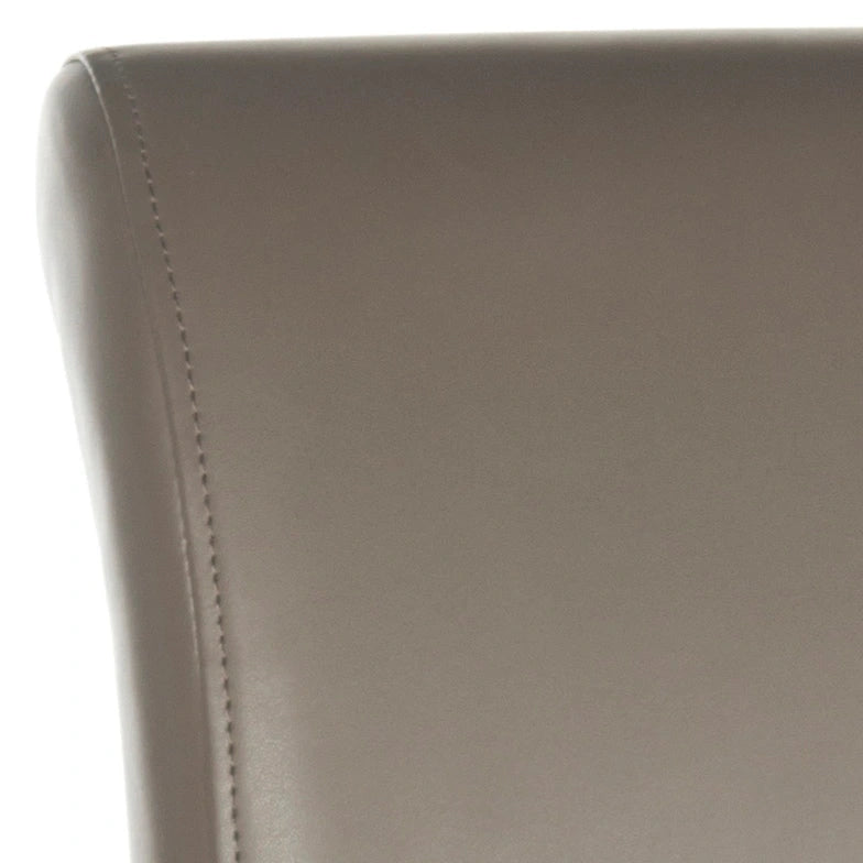 23-Inch Counter Stool with Faux Leather Upholstery and Curved Back