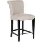 23-Inch Counter Stool with Faux Leather Upholstery and Curved Back