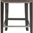 23-Inch Counter Stool with Faux Leather Upholstery and Curved Back