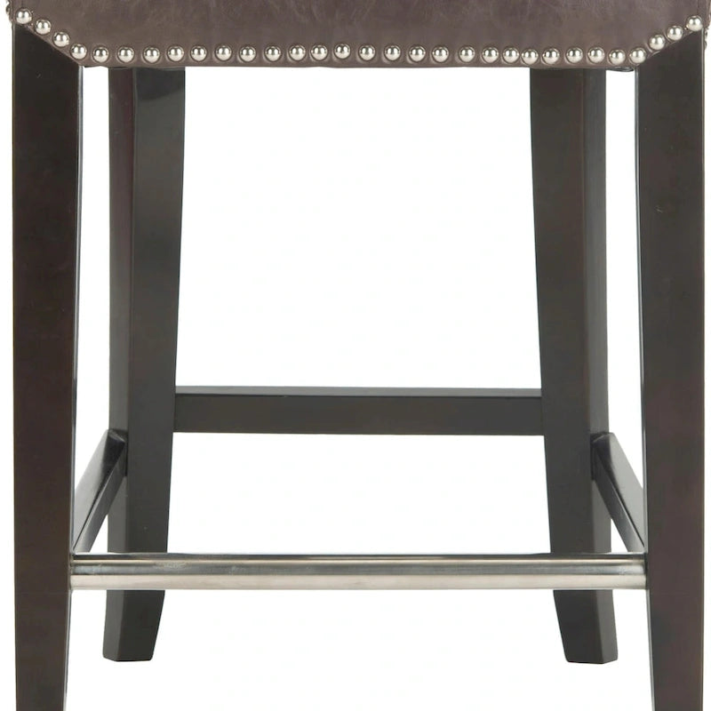 23-Inch Counter Stool with Faux Leather Upholstery and Curved Back