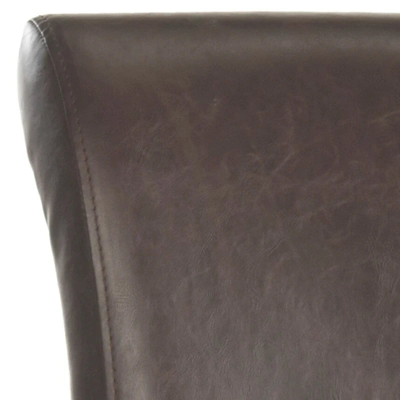 23-Inch Counter Stool with Faux Leather Upholstery and Curved Back