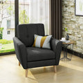 Tufted Club Chair with Rubberwood Legs