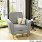 Tufted Club Chair with Rubberwood Legs
