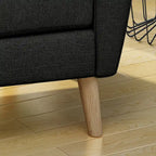 Tufted Club Chair with Rubberwood Legs