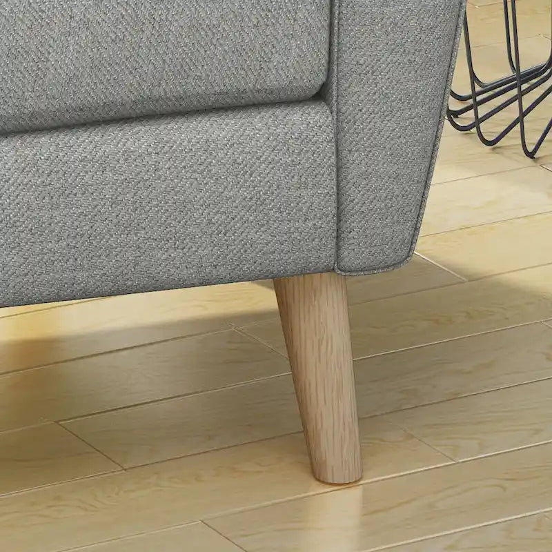 Tufted Club Chair with Rubberwood Legs
