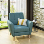Tufted Club Chair with Rubberwood Legs