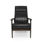 Mid-Century Modern Accent Chair with Walnut-Finish Frame