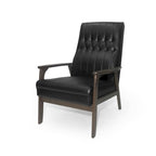 Mid-Century Modern Accent Chair with Walnut-Finish Frame