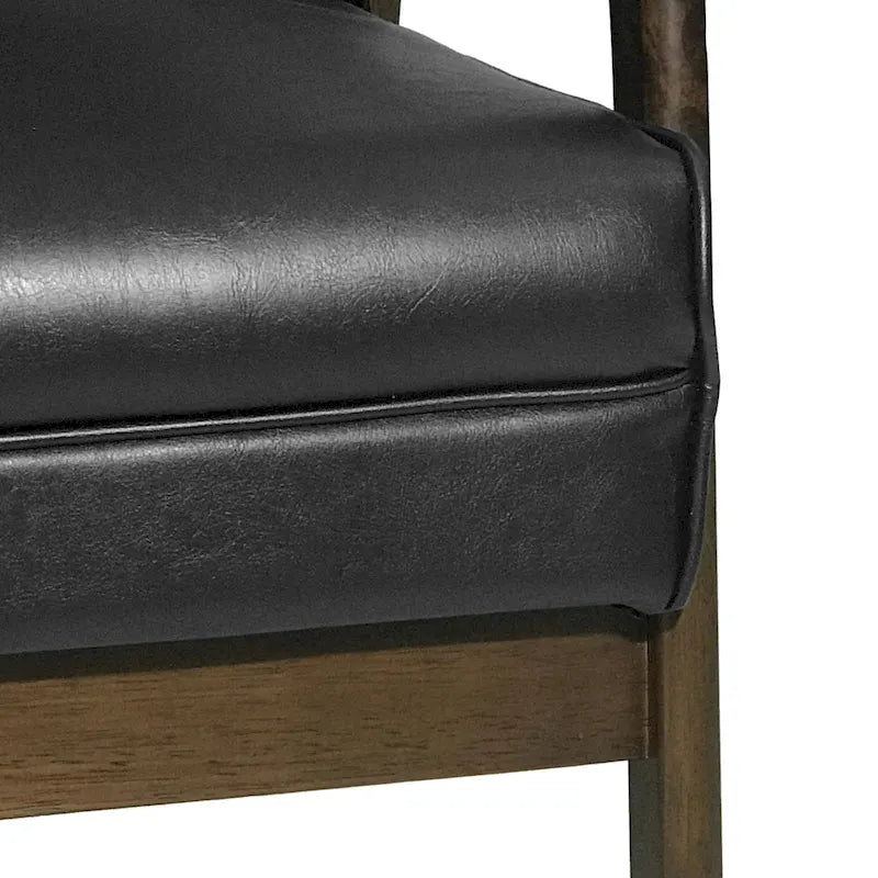 Mid-Century Modern Accent Chair with Walnut-Finish Frame