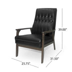 Mid-Century Modern Accent Chair with Walnut-Finish Frame