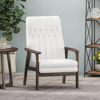 Mid-Century Modern Accent Chair with Walnut-Finish Frame