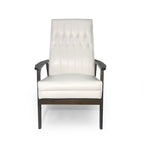 Mid-Century Modern Accent Chair with Walnut-Finish Frame