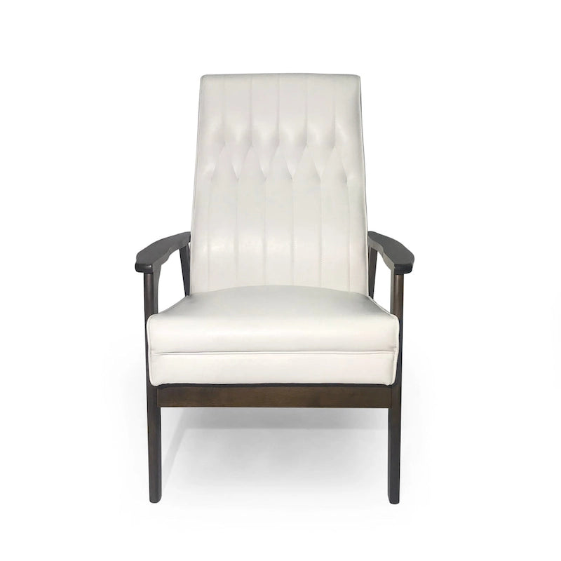 Mid-Century Modern Accent Chair with Walnut-Finish Frame