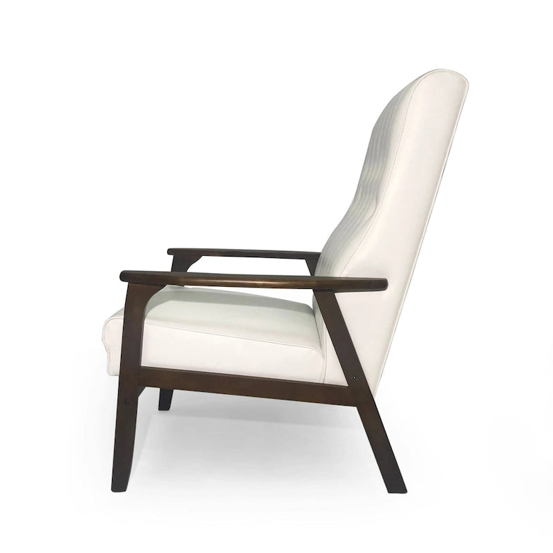 Mid-Century Modern Accent Chair with Walnut-Finish Frame