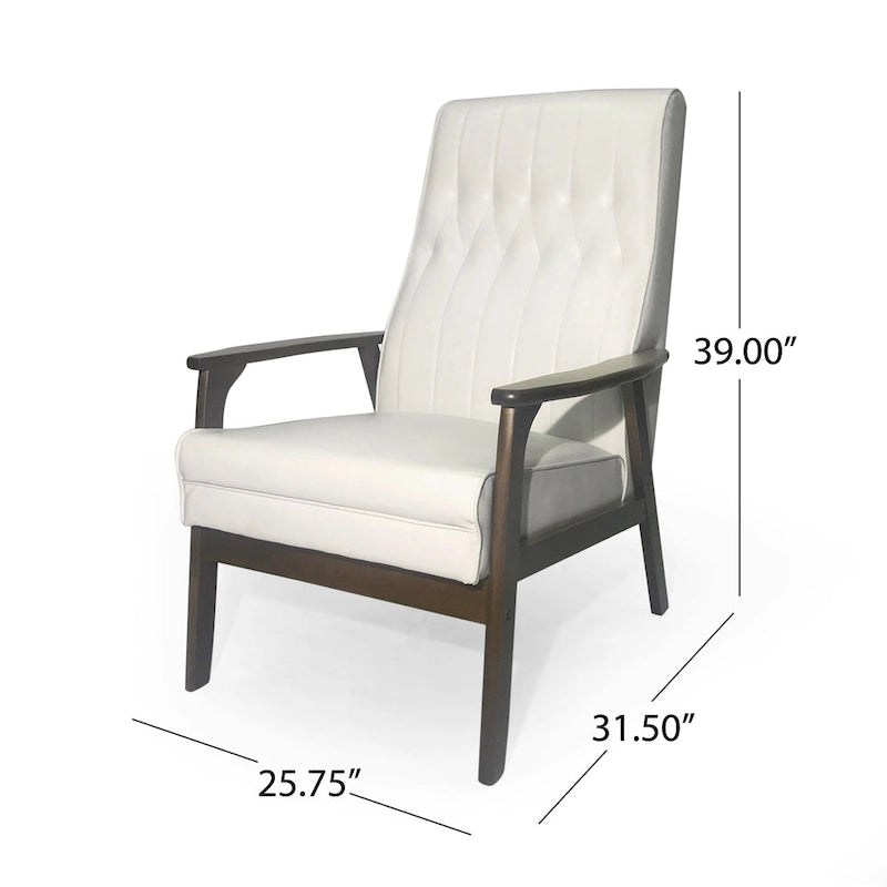 Mid-Century Modern Accent Chair with Walnut-Finish Frame