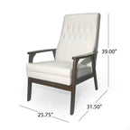 Mid-Century Modern Accent Chair with Walnut-Finish Frame