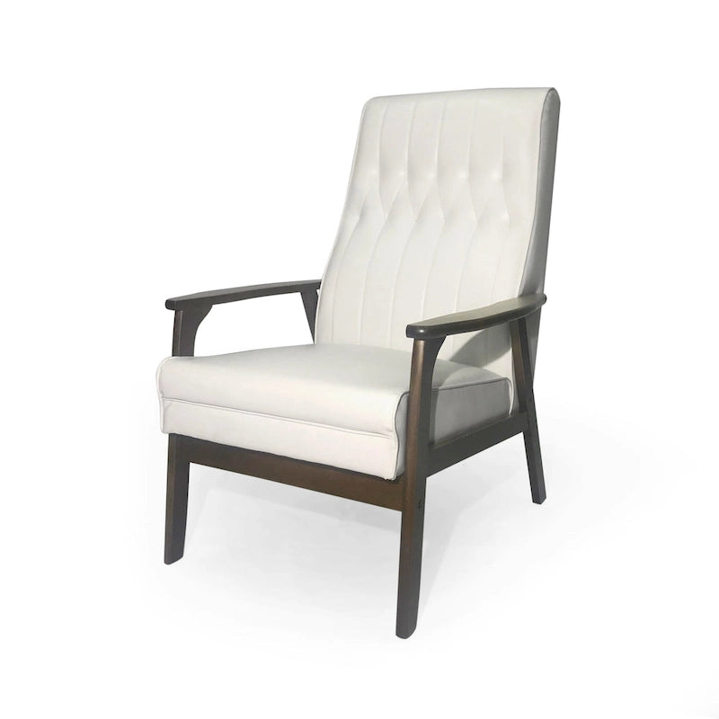 Mid-Century Modern Accent Chair with Walnut-Finish Frame