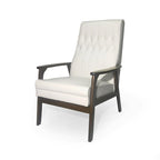 Mid-Century Modern Accent Chair with Walnut-Finish Frame