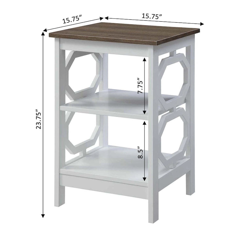 Omega End Table with Shelves